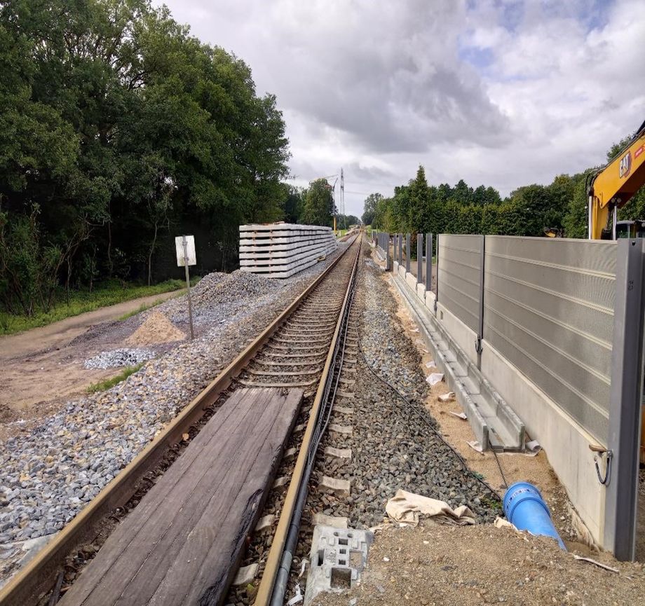 Schematische Darstellung einer Oberleitung